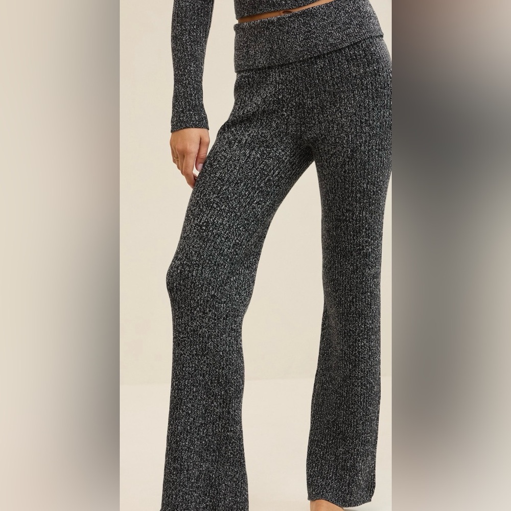 Aerie Charcoal Knit Straight Leg Pants